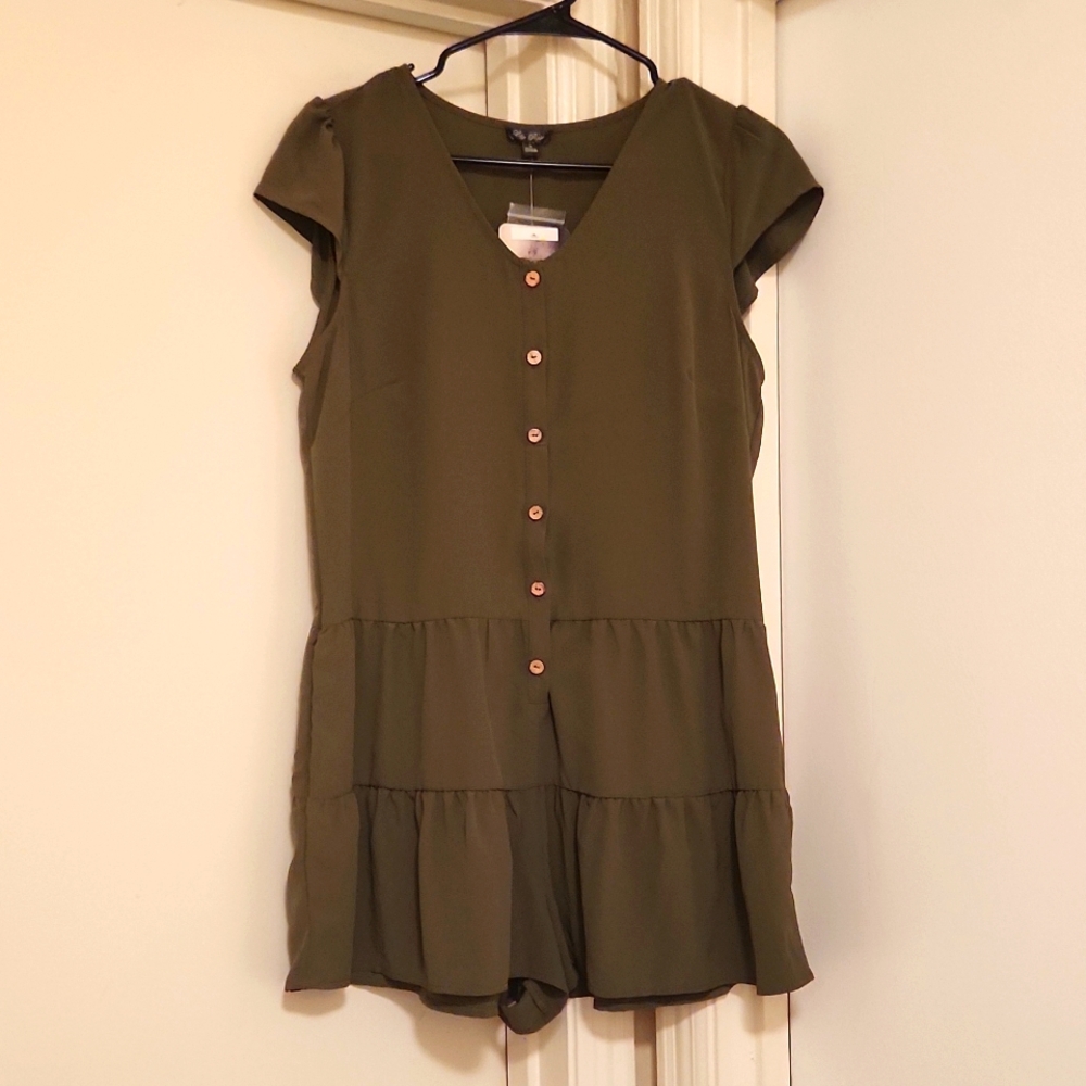 Lily Rose NWT Olive Green Short Jumpsuit/ Romper